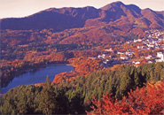 蔵王温泉街秋