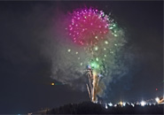 花火打ち上げ 横倉国説駐車場にて1月23日
