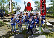 安全祈願に参加・蔵王温泉稚児さん達