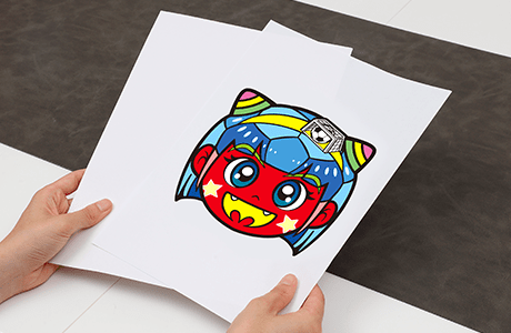 お面をA4サイズの厚紙に印刷